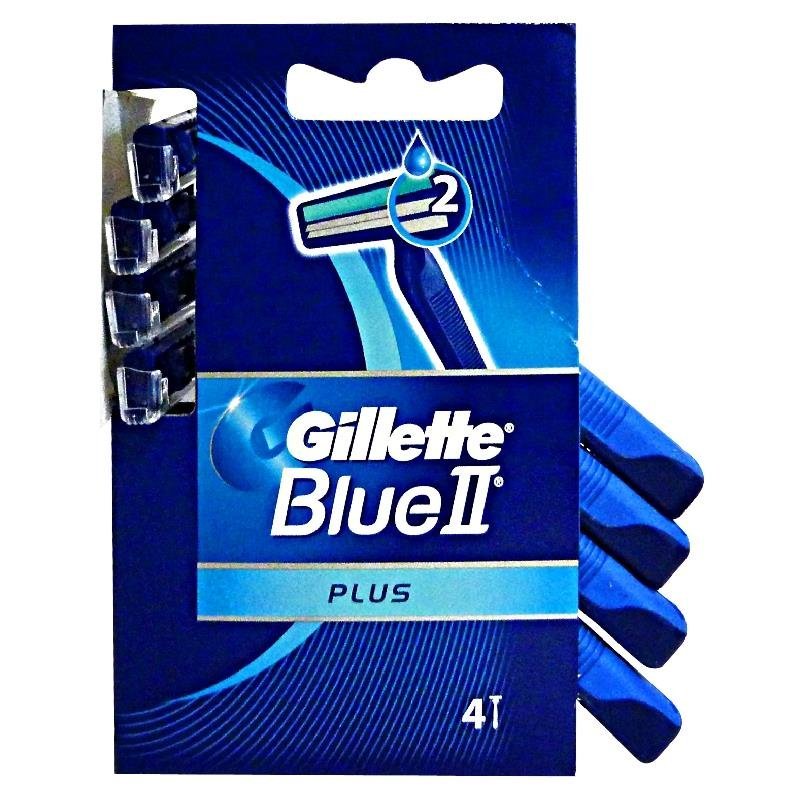 Gillette Blue II Plus vienkartiniai skutuvai, 4 vnt.
