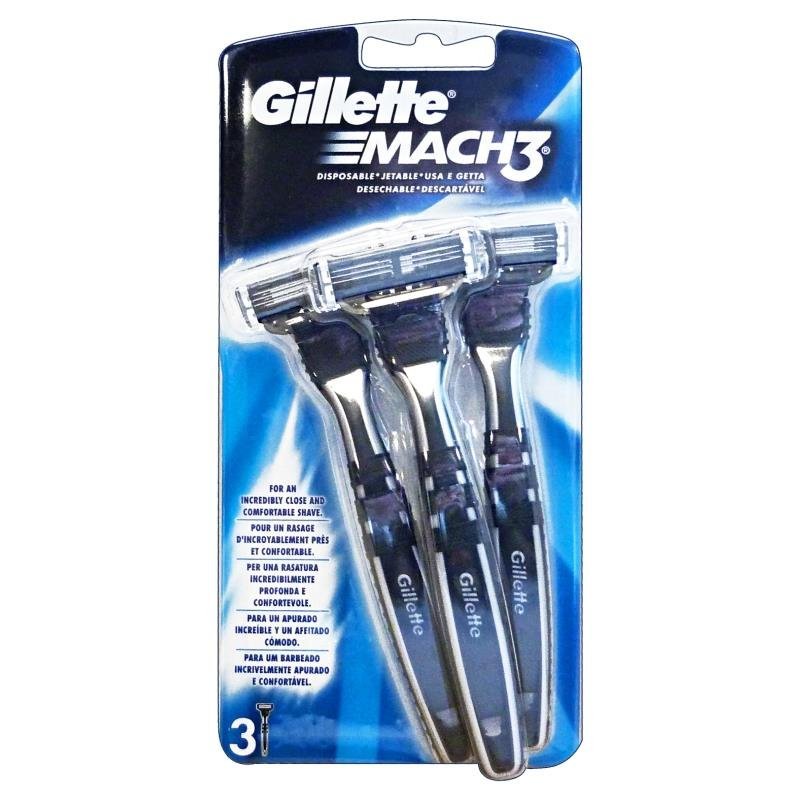 Gillette Mach3 vienkartiniai skutuvai, 3 vnt.