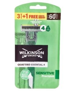 Wilkinson Sword Quattro Essential 4 Sensitive Precision vienkartiniai skustuvai, 4 vnt.