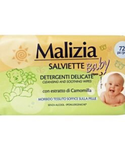 Malizia Baby drėgnos servetėlės su ramunėlių ekstraktu, 72 vnt.