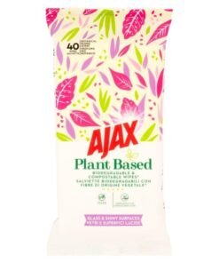 Ajax Plant Based drėgnos servetėlės stiklui ir blizgiems paviršiams, 40 vnt.