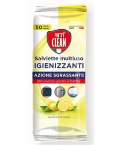 Pretty Clean dezinfekuojančios drėgnos servetėlės namams su citrinų kvapu, 50 vnt.