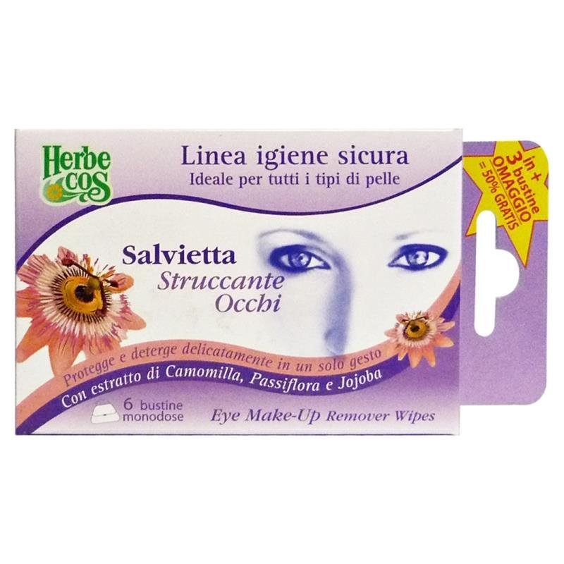 Herbe Cos akių makiažo valymo servetėlės, 6 vnt.