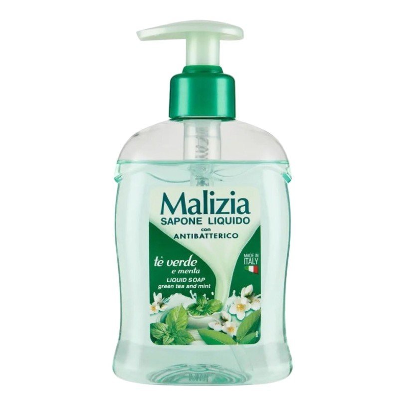 Malizia antibakterinis skystas muilas su žaliosios arbatos ir mėtų aromatu, 300 ml