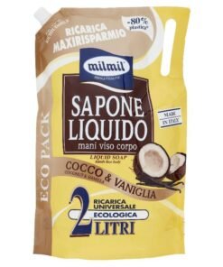 Mil Mil skysto muilo papildymas su kokosų ir vanilės aromatu, 2 l