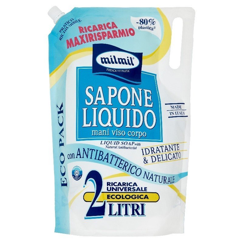 Mil Mil antibakterinis skysto muilo papildymas, 2 l