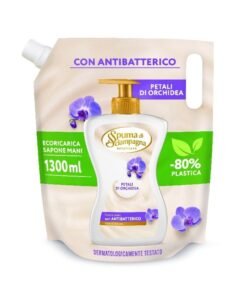 Spuma di Sciampagna antibakterinis skystas muilas su orchidėjų žiedlapių aromatu papildymas, 1300 ml