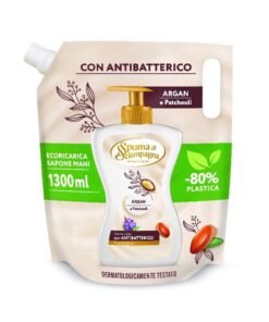 Spuma di Sciampagna antibakterinis skystas muilas su argano aliejumi ir pačiuliais papildymas, 1300 ml