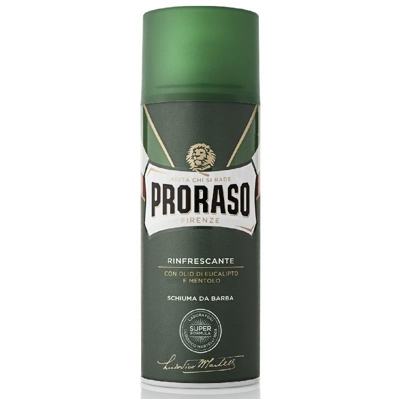 Proraso Green gaivinančios skutimosi putos su eukaliptų aliejumi ir mentoliu, 400 ml