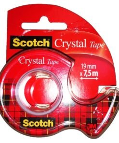 3M Scotch Crystal Tape lipni juosta su laikikliu 19 mm × 7.5 m
