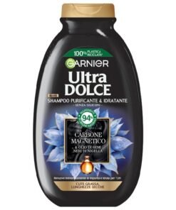 Garnier Ultra Dolce Magnetic Charcoal & Black Seed Oil šampūnas su aktyvintąja anglimi ir juodgrūdžių aliejumi, 250 ml
