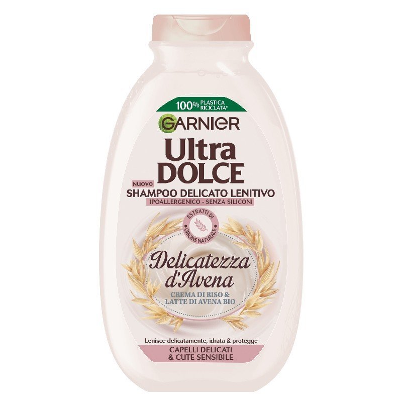 Garnier Ultra Dolce Delicacy of Oat šampūnas su avižų pienu ir ryžių kremu, 250 ml