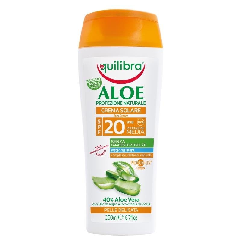 Equilibra Aloe kremas nuo saulės SPF20, 200 ml