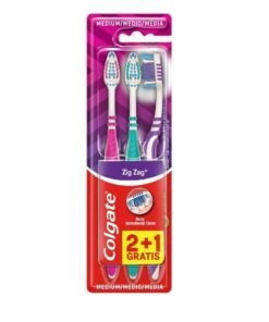 Colgate Zig Zag Medium dantų šepetėlių rinkinys, 3 vnt.