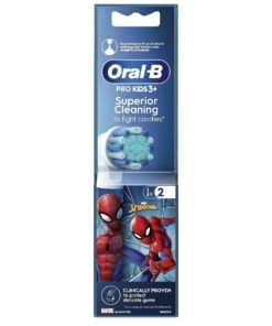 Oral-B Pro Kids 3+ elektrinio dantų šepetėlio antgaliai vaikams „Spiderman“ 2 vnt.