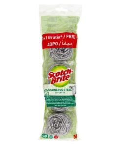 Scotch-Brite nerūdijančio plieno šveitimo kempinėlės, 4 vnt. (3 + 1 gratis)
