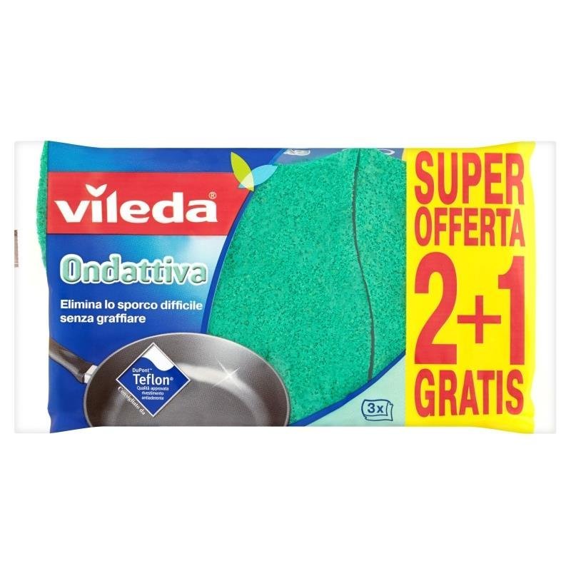 Vileda Ondattiva indų plovimo kempinės su bangos formos pluoštu, 2+1 vnt.