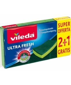 Vileda Ultra Fresh indų plovimo kempinės su šveitimo pluoštu, 2+1 vnt.