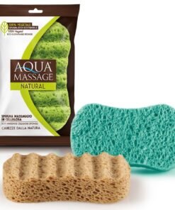 Aqua Massage Natural natūralios celiuliozės masažinė kempinė, 1 vnt.