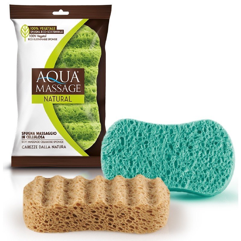 Aqua Massage Natural natūralios celiuliozės masažinė kempinė, 1 vnt.