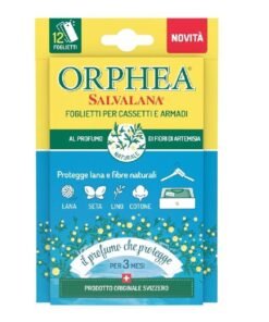 Orphea Salvalana lapeliai nuo kandžių spintoms su artemizijos žiedų aromatu, 12 vnt.