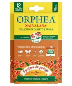 Orphea Salvalana lapeliai nuo kandžių spintoms su sandalmedžio ir bergamotės aromatu, 12 vnt.