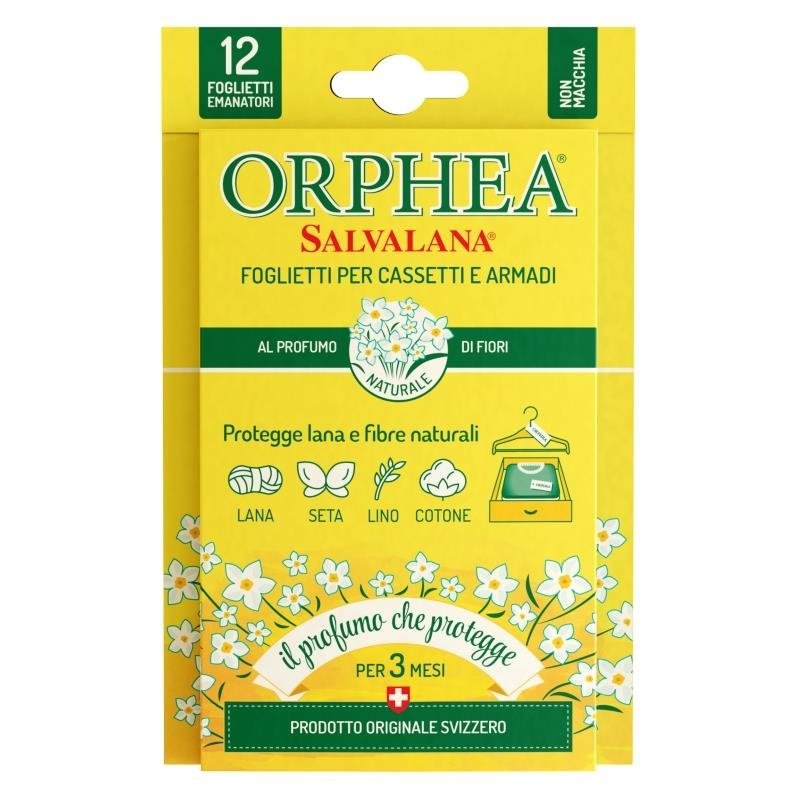 Orphea Salvalana lapeliai nuo kandžių spintoms su gėlių aromatu, 12 vnt.