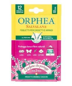 Orphea Salvalana kandžių apsaugos lapeliai spintoms ir stalčiams su pačiulių aromatu, 12 vnt.