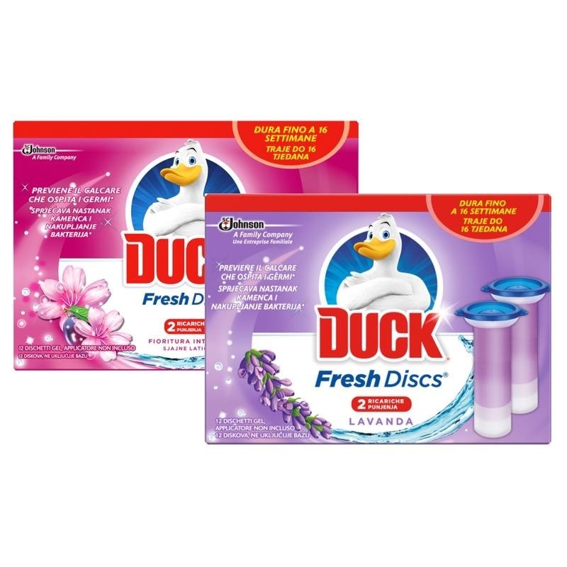 Duck Fresh Discs tualeto gelio diskų papildymas, 2 vnt. (įvairūs kvapai)