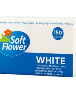 Soft Flower White servetėlės, 33 × 33 cm, 150 vnt., 1 sluoksnio