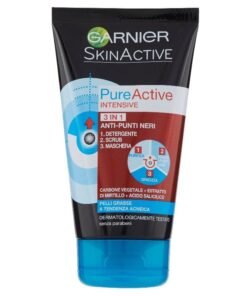 Garnier SkinActive Pure Active Intensive 3 viename veido prausiklis, šveitiklis ir kaukė, 150 ml