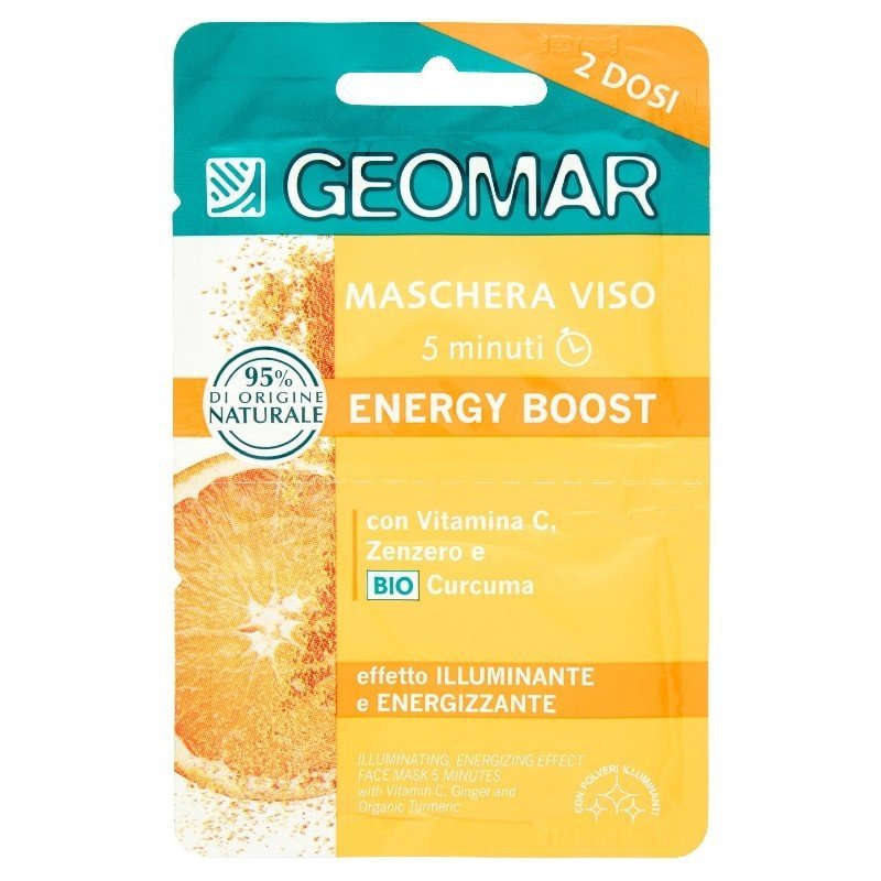 Geomar Energy Boost švytėjimo suteikianti veido kaukė su vitaminu C, 15 ml (2 dozės)
