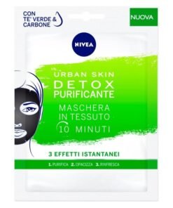 Nivea Urban Skin Detox valomoji lakštinė veido kaukė, 1 vnt.